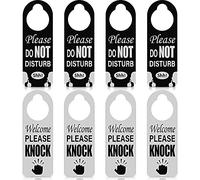 Hotop 4 Pezzi Segno del Gancio della Porta Do Not Disturb, Segno Porta Gancio da Appendere alla Maniglia della, Welcome Please Knock per Ufficio Bagno, Casa, Sala Conferenze