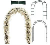 Hotop Arco di Nozze Arco di Piante Rampicanti Arco da Giardino in Metallo a Traliccio Arco da Giardino con Fili di Ferro per Interni all'Aperto Traliccio per Piante Rampicanti (Verde Scuro)