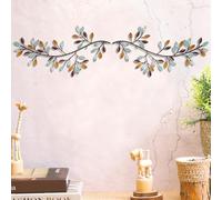 Hotop Decorazione da parete in metallo a forma di foglia di albero, ramo di ulivo, decorazione da parete in ferro battuto, decorazione da parete sopra il letto, soggiorno, decorazione per esterni