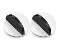 Hotop Fermaporta da Pavimento Autoadesivo Fermaporta Ovale in Acciaio Inox Protezione da Parete Montata a Pavimento Ferma Porta a Mezzaluna Semicircolare Lucido con Colle(Bianco,2 pz)