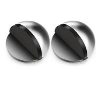 Hotop Fermaporta da Pavimento Autoadesivo Fermaporta Ovale in Acciaio Inox Protezione da Parete Montata a Pavimento Ferma Porta a Mezzaluna Semicircolare Lucido con Colle(Argento,2 pz)