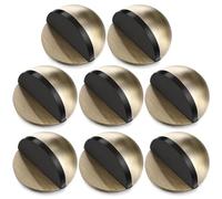 Hotop Fermaporta da Pavimento Autoadesivo Fermaporta Ovale in Acciaio Inox Protezione da Parete Montata a Pavimento Ferma Porta a Mezzaluna Semicircolare Lucido con Colle(Bronzo,8 pz)