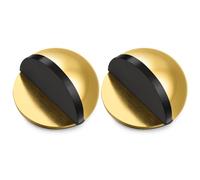 Hotop Fermaporta da Pavimento Autoadesivo Fermaporta Ovale in Acciaio Inox Protezione da Parete Montata a Pavimento Ferma Porta a Mezzaluna Semicircolare Lucido con Colle(Oro,2 pz)
