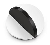 Hotop Fermaporta da Pavimento Autoadesivo Fermaporta Ovale in Acciaio Inox Protezione da Parete Montata a Pavimento Ferma Porta a Mezzaluna Semicircolare Lucido con Colle(Bianco,1 pz)