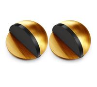 Hotop Fermaporta da Pavimento Autoadesivo Fermaporta Ovale in Acciaio Inox Protezione da Parete Montata a Pavimento Ferma Porta a Mezzaluna Semicircolare Lucido con Colle(Ottone Antico,2 pz)