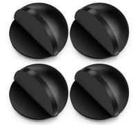 Hotop Fermaporta da Pavimento Autoadesivo Fermaporta Ovale in Acciaio Inox Protezione da Parete Montata a Pavimento Ferma Porta a Mezzaluna Semicircolare Lucido con Colle(Nero,4 pz)