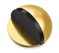 Hotop Fermaporta da Pavimento Autoadesivo Fermaporta Ovale in Acciaio Inox Protezione da Parete Montata a Pavimento Ferma Porta a Mezzaluna Semicircolare Lucido con Colle(Oro,1 pz)
