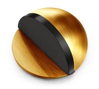 Hotop Fermaporta da Pavimento Autoadesivo Fermaporta Ovale in Acciaio Inox Protezione da Parete Montata a Pavimento Ferma Porta a Mezzaluna Semicircolare Lucido con Colle(Ottone Antico,1 pz)