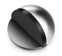 Hotop Fermaporta da Pavimento Autoadesivo Fermaporta Ovale in Acciaio Inox Protezione da Parete Montata a Pavimento Ferma Porta a Mezzaluna Semicircolare Lucido con Colle(Argento,1 pz)