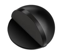 Hotop Fermaporta Pavimento Autoadesivo in Acciaio Inox, Nero, 1 pz | Ferma Porta Adesivo da Pavimento, Forma Semicircolare Lucida, Proteggi Parete, Fermaporta con Gomma Plastica per Porta