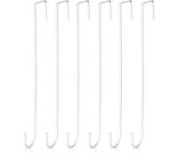 Hotop, Ganci appendiabiti da 38 cm per porta, in metallo, pratici ganci per appendere vestiti e asciugamani, decorazioni natalizie per porta d'ingresso (bianco, 6 pezzi)
