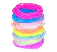 Hotop Multicolore Silicone Braccialetto Luminoso Elastici per Capelli per Ragazze Donne, 100 Pezzi (luminescente)