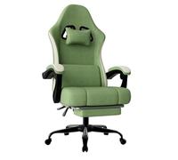 HOTOSYCH Sedia da Gaming Ergonomica con Molle Insacchettate e Poggiapiedi, Sedia Gamer con Supporto Lombare Regolabile, Sedie da Ufficio Schienale Regolabile 90-135°, Portata 150 Kg (Verde lime)