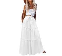 HOTOUCH Gonne da donna elegante maxi gonna elastica a vita alta gonna lunga con tasche casual estate una linea gonne per le donne UK Boho vacanza spiaggia gonna