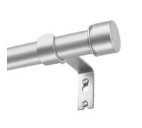 HOTOZON Asta per tende color argento 80-305 cm, asta per tende da 25 mm di diametro, asta per tende allungabile con semplici terminali con supporti, bastoni per tende per camera da letto, soggiorno o