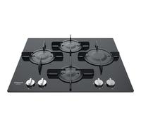 Hotpoint Ariston Piano Cottura a Gas, 4 Zone Cottura, 60 cm, Vetro Nero - FTGHG 641 D/HA(BK)