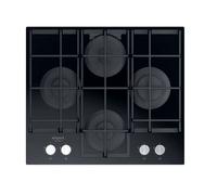 HOTPOINT HAGS61FBK PIANO COTTURA A GAS IN VETRO NERO 60 CM 4 BRUCIATORI