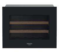 HOTPOINT HAW45S2B CANTINETTA VINO, 19 bottiglie, 2 ripiani, dimensoni: L 59,5 cm, A 45,6 cm, P 55,7 cm, temperatura massima 18 °C, Nero
