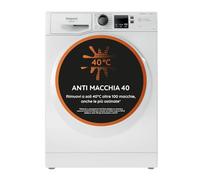 Lavatrice - Caricamento frontale - Capacità 9 kg - Classe B - Colore bianco - Hotpoint - NF725WKIT - Veloce