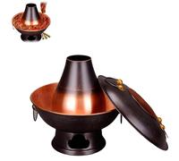 Hotpot - Fornello a carbone di rame con camino, ideale per feste e raduni in casa, per 3-7 persone, adatto per ristoranti