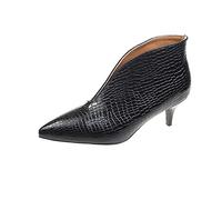 HOTRA Stivaletti con Tacco A Gattino per Donne Scarpette Sexy Punta Appuntita Stivaletti Chelsea in Pelle Verniciata Décolleté Party Prom Club Dress Shorty Boots