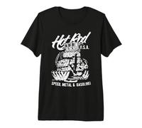Hotrod Dragster Race Car Muscolo Auto Motore Distressed Design Maglietta Premium