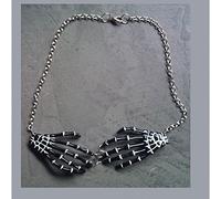 hotrodspirit Collana a mano squellette nera Pin Up Rockabilly Gothic Punk