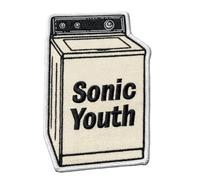 Hotrodspirit Toppa termoadesiva Sonic Youth Washing Machine, Bianco, 10 x 7 cm, Ricamo, Rock Alternative, Grunge, Noise Rock, Indie, Vintage 90s