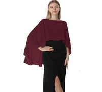 Hotshawl Capelets - Mantello da donna in chiffon, scialli e sciarpe per abito da sera o da sposa, Borgogna, taglia unica