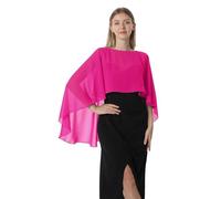 Hotshawl Capelets - Mantello da donna in chiffon, scialli e sciarpe per abito da sera o da sposa, Rosa caldo, taglia unica