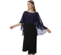 Hotshawl Chiffon Cape001 Scialle Pashmina, Marina Militare, Taglia Unica Donna