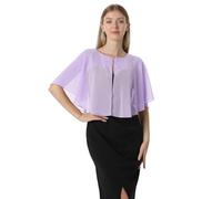 Mantella in chiffon, mantelle morbide, scialli e stole per abito da sera, mantella da sposa, accessori scialle anni '20 per donna, Lilla, taglia unica