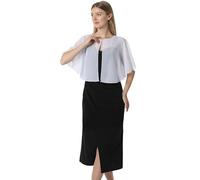 Hotshawl Mantella in chiffon, mantelle morbide, scialli e stole per abito da sera, mantella da sposa, accessori scialle anni '20 per donna, bianco, taglia unica