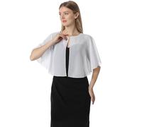 Hotshawl Mantella in chiffon, mantelle morbide, scialli e stole per abito da sera, mantella da sposa, accessori scialle anni '20 per donna, Avorio, taglia unica