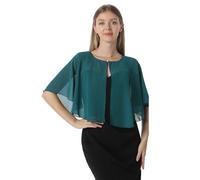 Mantella in chiffon, mantelle morbide, scialli e stole per abito da sera, mantella da sposa, accessori scialle anni '20 per donna, Tè., taglia unica
