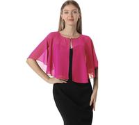 Hotshawl Mantella in chiffon, mantelle morbide, scialli e stole per abito da sera, mantella da sposa, accessori scialle anni '20 per donna, Rosa acceso., taglia unica