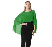 Hotshawl, mantellina da donna in chiffon, scialli e sciarpe per abito da sera o da sposa, Verde, One Size