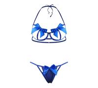 HOTSO Donna Bowknot Sexy Biancheria Intima Set Pizzo Reggiseno Sexy Garter 2 Pezzi Ricamo Reggiseno, Adatto per Bambole e G-Pants