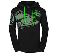 HOTSPOT DESIGN Fishing Mania Bass, nero-verde, Felpa con cappuccio
