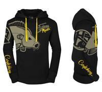 HOTSPOT DESIGN Fishing Mania Carpfishing, nero-giallo, Felpa con cappuccio