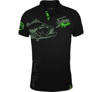 HOTSPOT DESIGN Fishing Bass Mania, nero-verde, Polo pesce persico pescatore