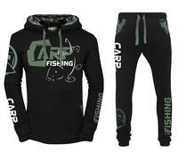HOTSPOT DESIGN Set Carpfishing Eco 2.0, felpa con cappuccio + pantaloni, nero