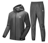 HOTSUIT Tuta da Sauna da Uomo, per Perdita di Peso, per Boxe, Allenamento, Sauna, Giacca e Pantaloni Grigio Medio 5XL