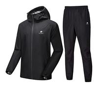 HOTSUIT Tuta da sauna per uomo maglia per sudare uomo dimagrire Tuta da boxe Esercizio Sudore Sauna Giacca Pantaloni Nero-5XL