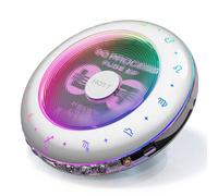 HOTT C901 - Lettore CD portatile, con Bluetooth 5.3, anti-salto, ricaricabile, 1800 mAh, con supporto scheda TF/luce RGB, piccoli lettori CD per audiofili, auto e viaggi