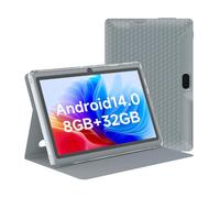 HOTTABLET Tablet 7 pollici Android 14.0 con custodia protettiva, 8 GB (4 + 4 GB espandi) RAM + 32 GB ROM, schermo IPS, doppia fotocamera, Bluetooth 5.0 WiFi Tab (grigio)