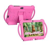 HOTTABLET Tablet per bambini da 7" Android, 4 GB di RAM 32 GB di ROM, 1 TB di espansione, con controllo genitori, WiFi, Bluetooth, doppia fotocamera con custodia in silicone, 1 pezzo (rosa)