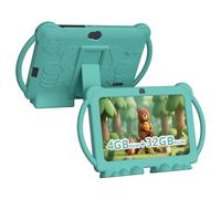 HOTTABLET Tablet per bambini da 7 pollici, Android 12, 4 GB di RAM 32 GB di ROM, 512 GB di espansione, con controllo genitori, WiFi, Bluetooth, doppia fotocamera con custodia in silicone, 1 pezzo