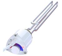 Hottech Bollitore a immersione Elettrico per Caldaia - Elemento riscaldante con Spina Schuko Universale e Regolatore di Temperatura, Termostato per Acqua, Scambiatore di Calore, Bianco, 230 V, 3000 W