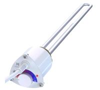 HOTTECH - Resistenza Elettrica a Immersione per Boiler e Scaldacqua, 2000 W | Elemento Riscaldante con Spina Schuko Universale, Termostato e Regolatore della Temperatura dell'acqua, Bianco, 230 V, 6/4"